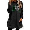 European & American Women's Christmas Tree Print Loose Plush Hoodie with Pockets