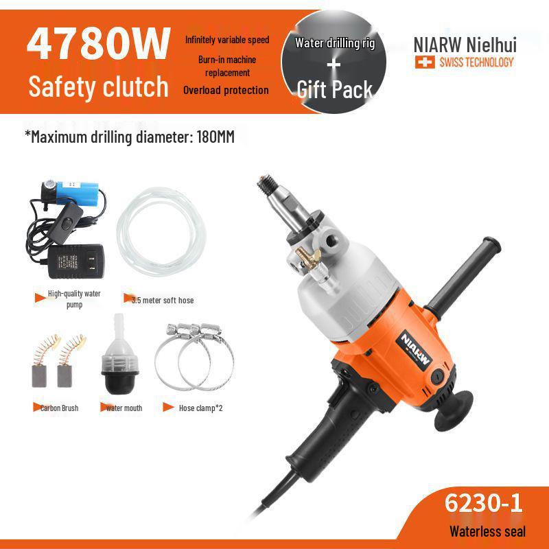 Nairhui High-Power Handheld Water Drill for Concrete and Air Conditioner Holes