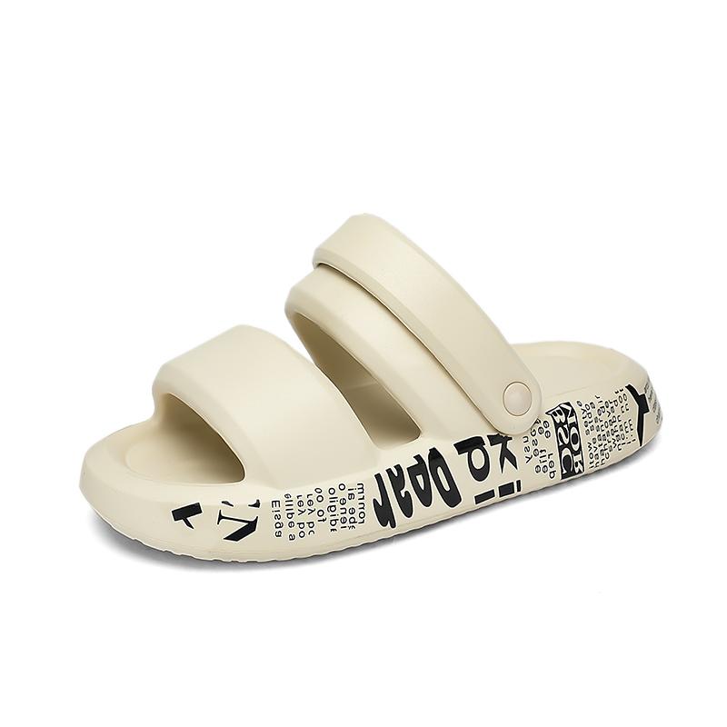 Fashion Beach Outdoor Men's Large-sized Casual New Letter Pattern Design Summer Quick-drying Soft Ultra-light Anti-slip Slippers