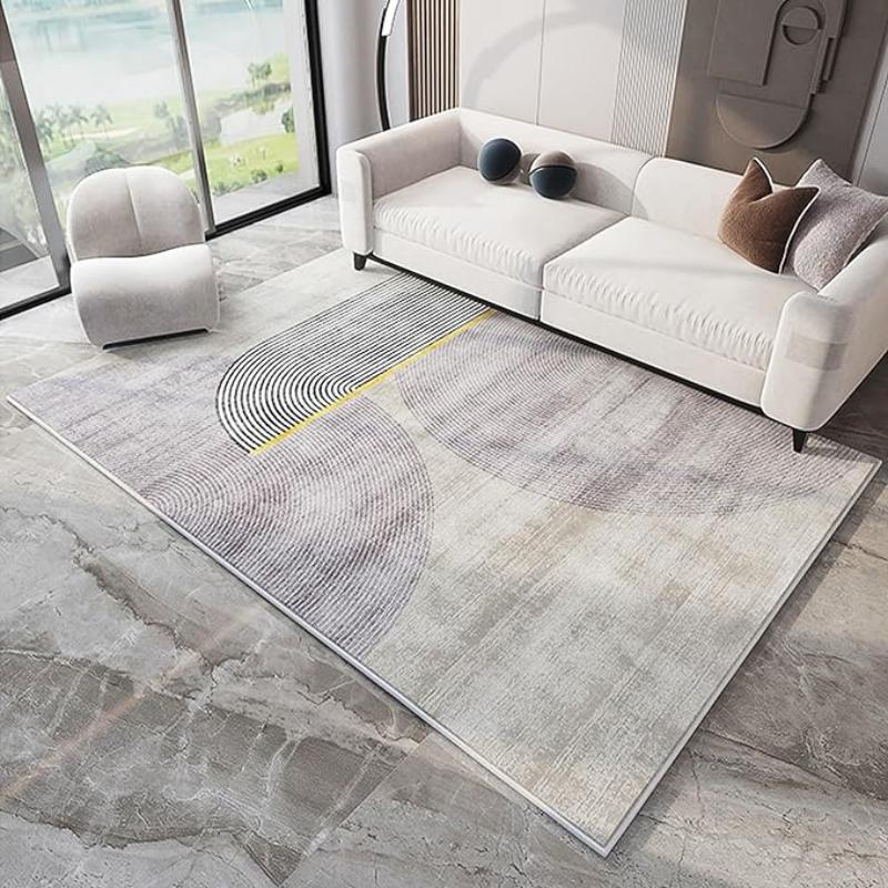 Japanese Style Geometric Crystal Pile Household Carpet Living Room Bedroom Bedside Rug Non-slip Easy Care Carpet
