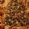 22Pcs/Set Creative Christmas Tree Balls Shiny Xmas Baubles Durable Christmas Ball  Scene Supplies