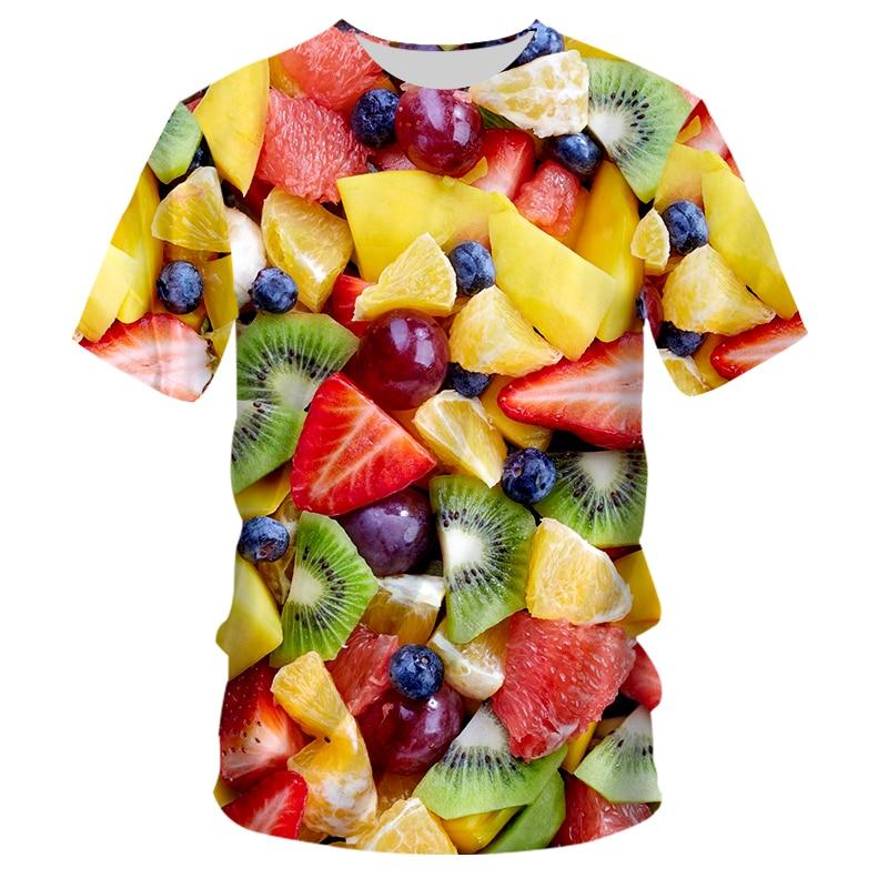 Mode Fruitpatroon 3D Print T-shirts Zomer Heren/Dames Ronde Hals Korte Mouw T-shirt Casual Oversized Tops Streetwear Kinderkleding
