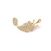 All -Match Exquisite High -End Small Jewelry Sweet Rhinestone Leaf Brooch Unisex Pin