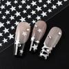 3D Black Pink Stars Stickers for Nails Golden Silvery Stars Adhesive Nail Decals Autumn Winter Festival DIY Nail Art Accessories