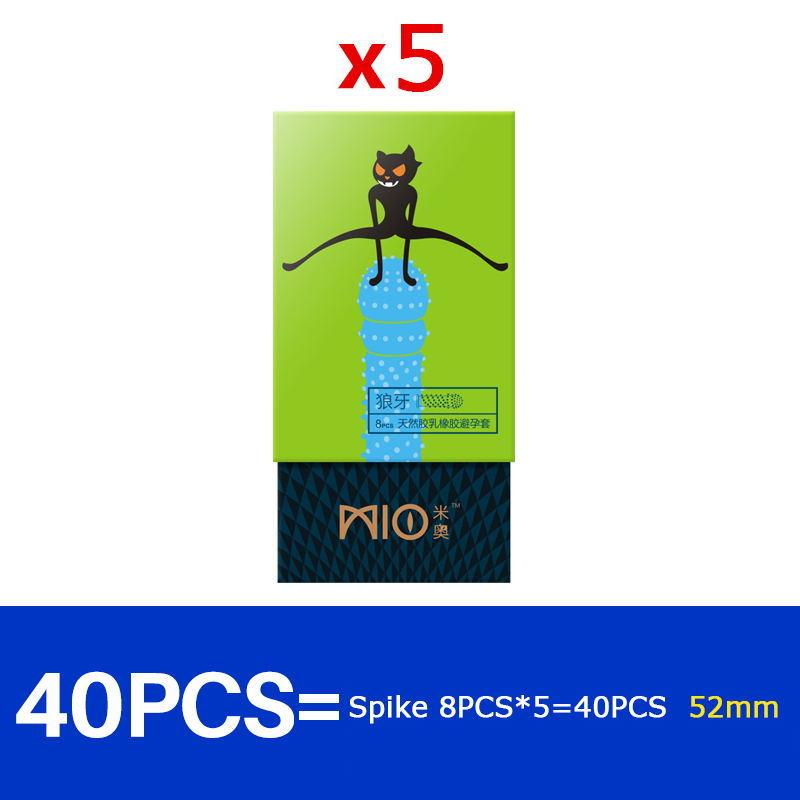 MIO Condoms 40 Pcs Ultra Thin Natural Latex Large Particle Dotted Spikes Condoms