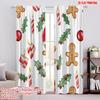 2pcs,2D Plane Printing Curtains Christmas Candies Ornaments Trees (4) Polyester (without Rod) All Seasons for Living Room &