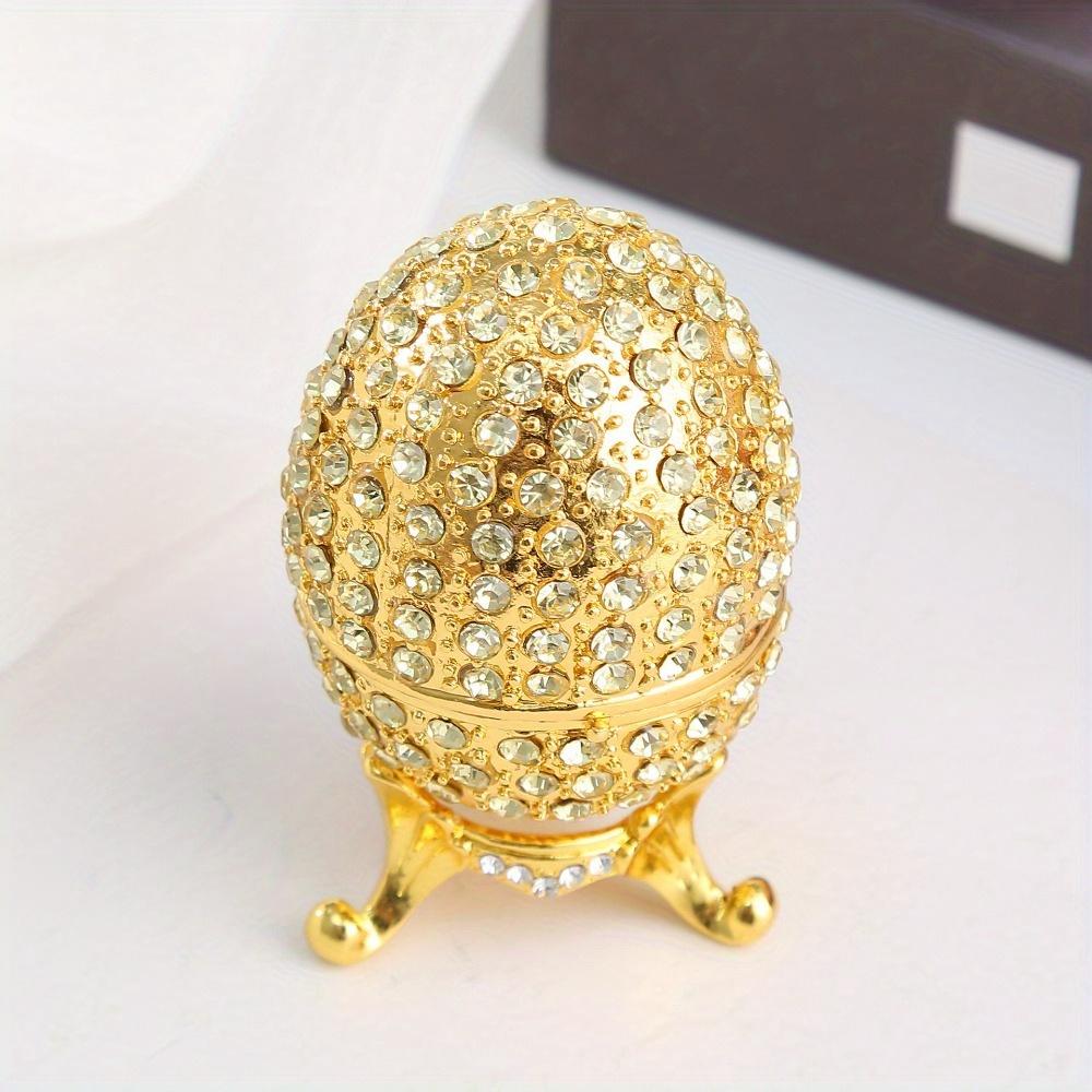 1pc Egg Box Jewelry Trinket Container Enameled Faberge Organizer Vintage Ornament Easter Gift Enamel Collection Holder