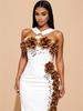 Floral One-Shoulder Bandage Party Dress - European & American African Fashion