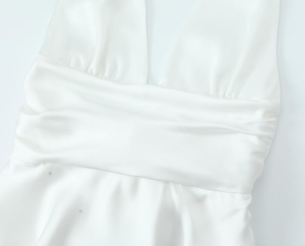 Spring Women's European & American Style Silk Satin Slip Dress