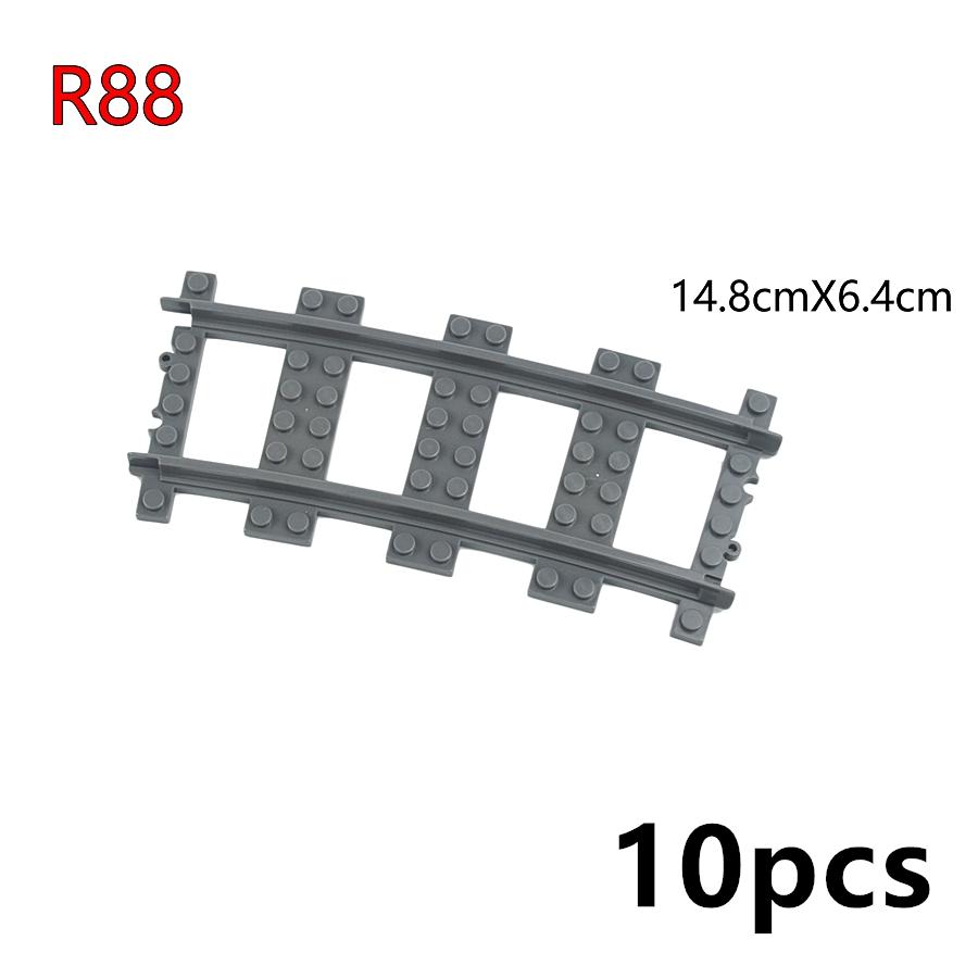 Works With 53401 Train Rail Curve Tracks R56 R72 R88 R104 MOC City Brick On-Off Switch Cross Forked Curved Rails Construction Block Playthings