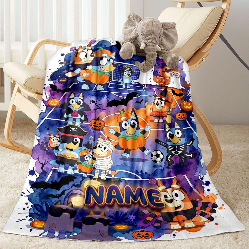 Halloween Night Adventure Customize Your Name Blanket Gift Customizable Blanket Durable Comfort Perfect for Bedding Office Bed Chair for All Occasions