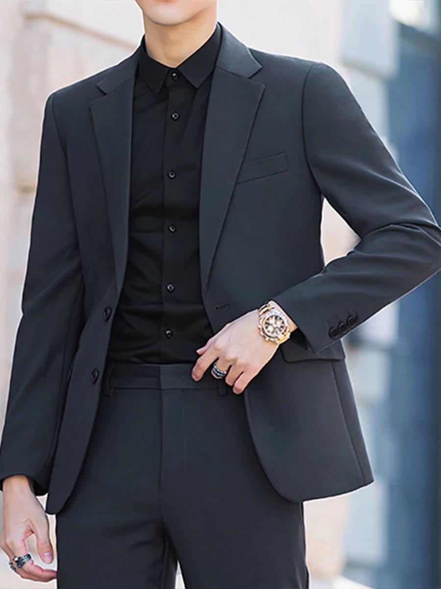 

Осенний однотонный повседневный костюм 2022 года: Тонкая, модная, свободная, легкая и стильная куртка для взрослых M темно-серого