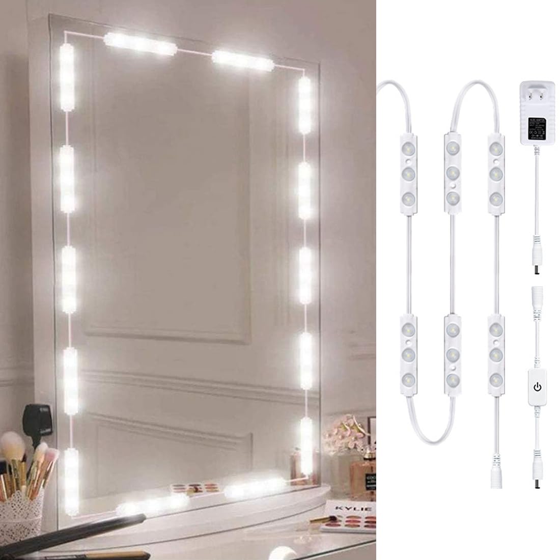 

Laiqianle LED Mirror Light, LED Vanity Light, Mirror Light, Makeup Light, Remote Control, Dimmable, Ultra Bright, Safe, Energy-Saving, 60