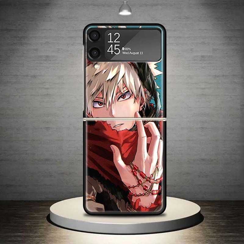 Bakugou Katsuki MHA My Hero Phone Case For Samsung Galaxy Z Flip 7 6 5 4 3 5G Shockproof Cover Z Flip7 Flip6 ZFlip5 Flip3 Flip4
