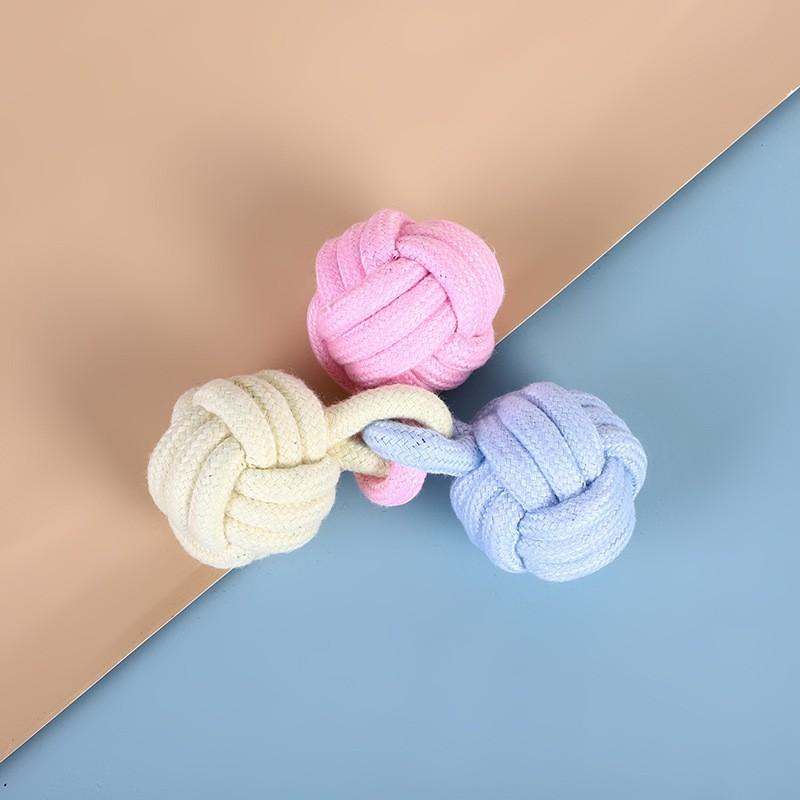 Dog Toy Macaron Color Cotton Rope Toy Teeth Resistant Interactive Play Pet Supplies