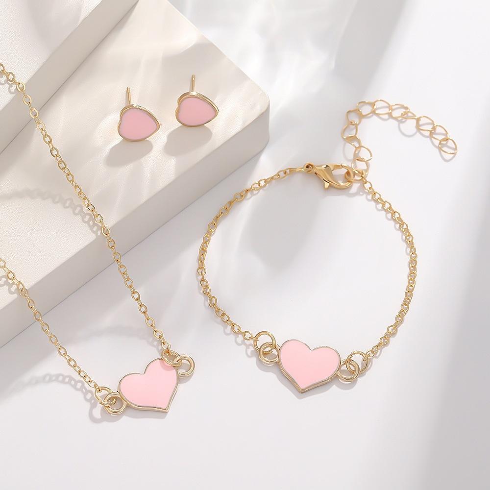 Fashion European American Style Butterfly Enamel Jewelry Four Piece Set For Women