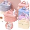 Portable Plush Toiletry Bag For Women With Multiple Compartments And Easy-to-use Dual Zipper