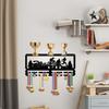Wrought Display Rack with Hooks – Wall Mounted Award Holder for Medals, Ribbons and Certificates