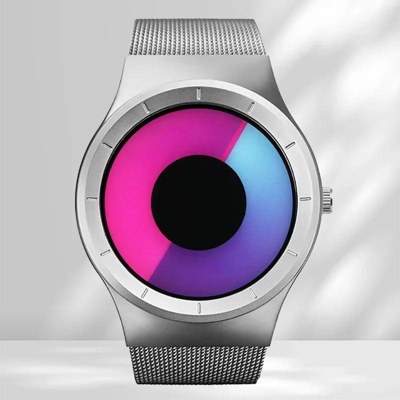 Creative Gift Quartz Watches Men Top Fashion Brand Casual Stainless Steel Mesh Band Unisex Watch Clock Male Female Gentleman