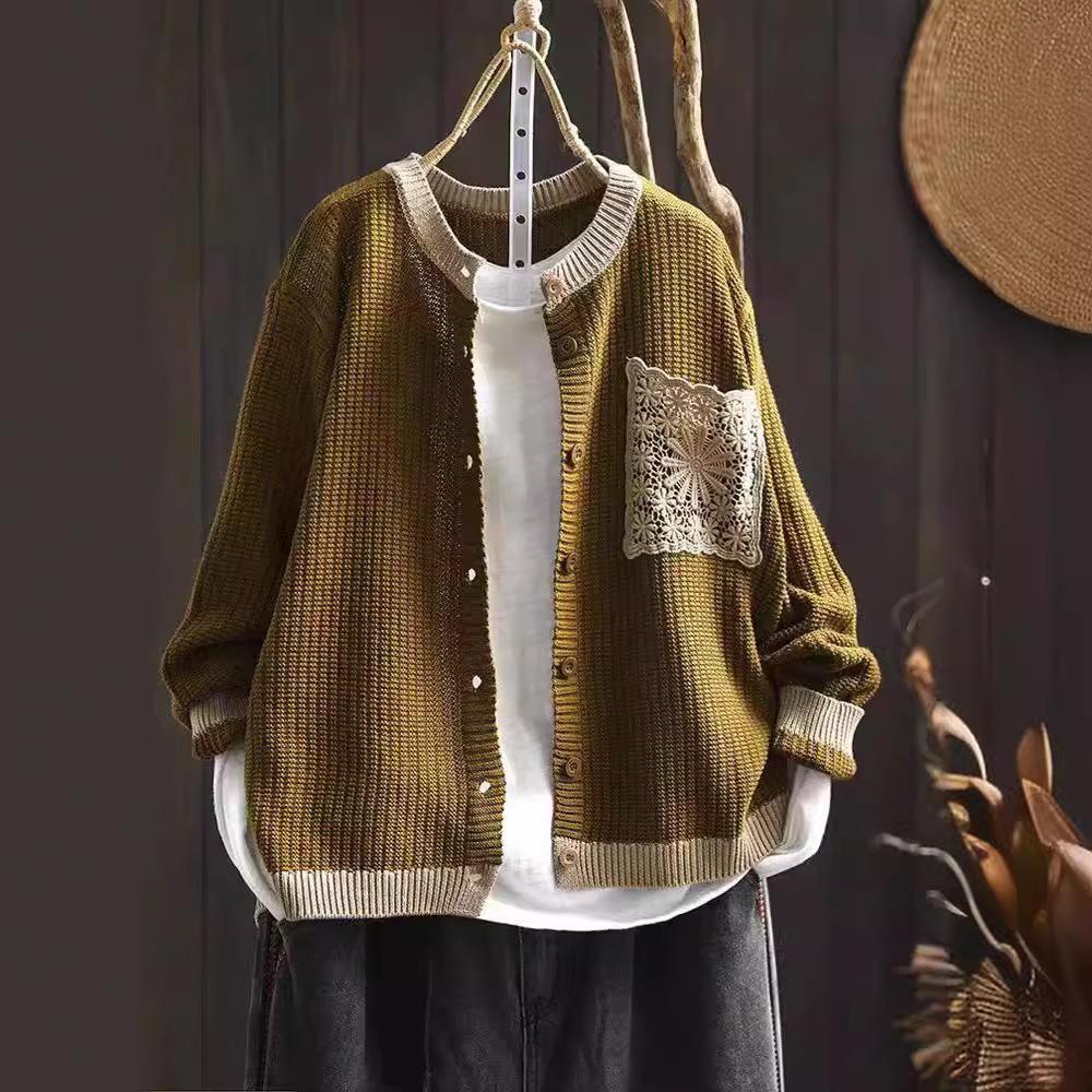 Long Sleeved Cardigan Sweater Jacket for Women Spring and Autumn Thin Women's Knitted Sweater Top