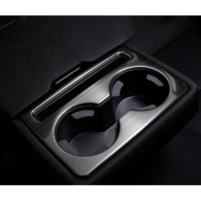 For Mazda CX-5 2017-2021 Black steel Rear Water Cup Holder Frame Cover Trim