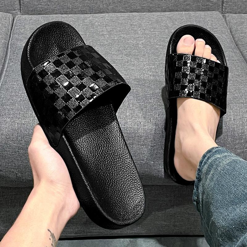 

Slippers men s plaid 2025 new waterproof and non-slip cool slippers outdoor comfortable slippers slippers 45