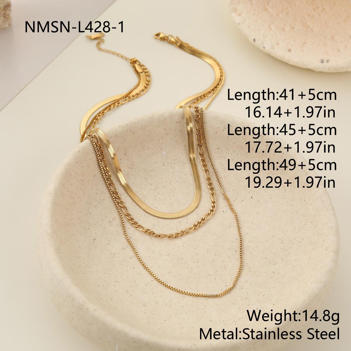 GEMCHIC Women s Stainless Steel Minimalist Three-Layer Layered Paperclip Chain Necklace, Fashion Office Style