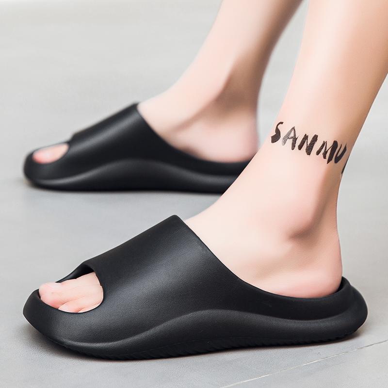 Papuci de vară pentru bărbați, cu talpă moale și groasă, pentru interior și acasă, cu platformă, la modă, pentru plajă, cupluri, antiderapante, pentru baie