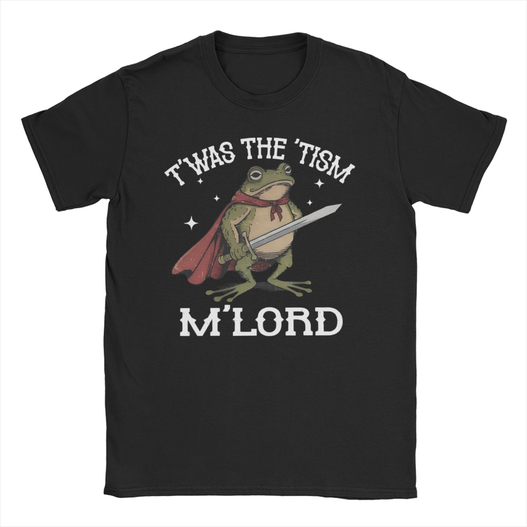 BenberFashion Nieuwigheid Twas The Tism M Lord T-shirts Heren Dames Ronde Hals Katoenen T-shirts Autisme Kikker Meme Korte Mouw T-shirt Kleding M