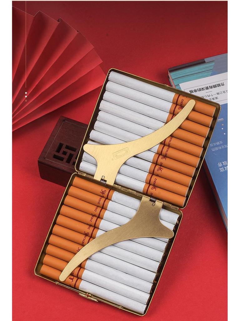Double Gun Qingming Shanghe Tu 20-Capacity Cigarette Case - Personalized, Portable, Moisture-Proof Men's Gift Box