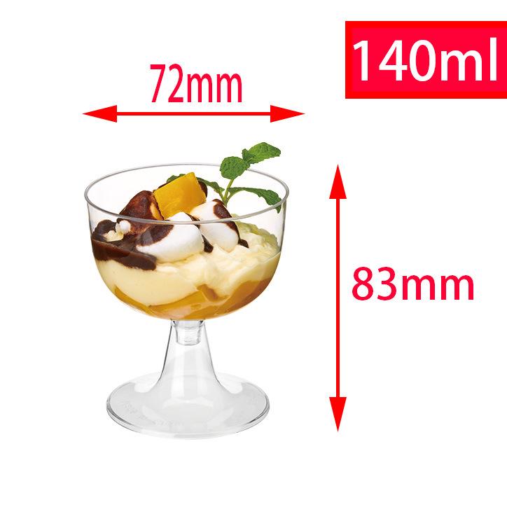 Disposable High-Stemmed Champagne Flute, Dessert Cup, Red Wine, and Cocktail Glass