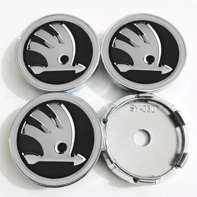 Acessórios Automotivos 60MM Calotas Centrais de Roda Redondas de Metal de 4 Pontos Para Uso em Skoda