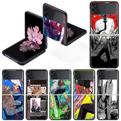 Pouzdro pro Samsung Galaxy Z Flip 3 5G černé pevné luxusní kryt na telefon ZFlip prevence proti pádu módní PC skořepina komiks motorová pila muž capa