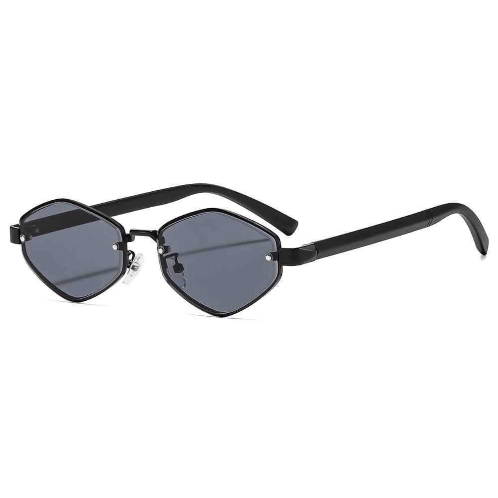 Women's sunglasses, men's and women's retro polygonal metal sunglasses