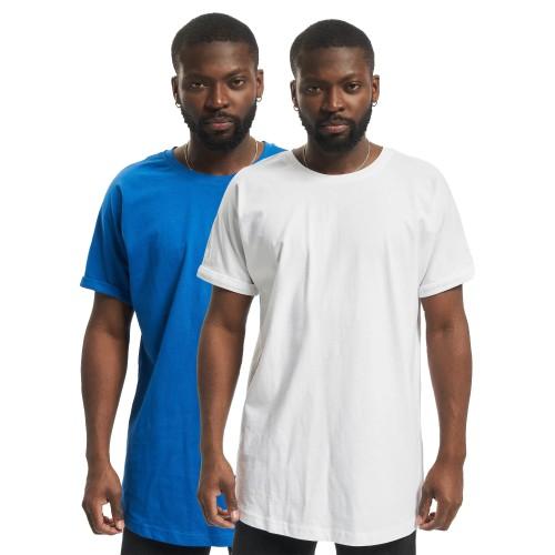 Urban Classics Mens Shaped Turn Up Long T-Shirt (Pack of 2)