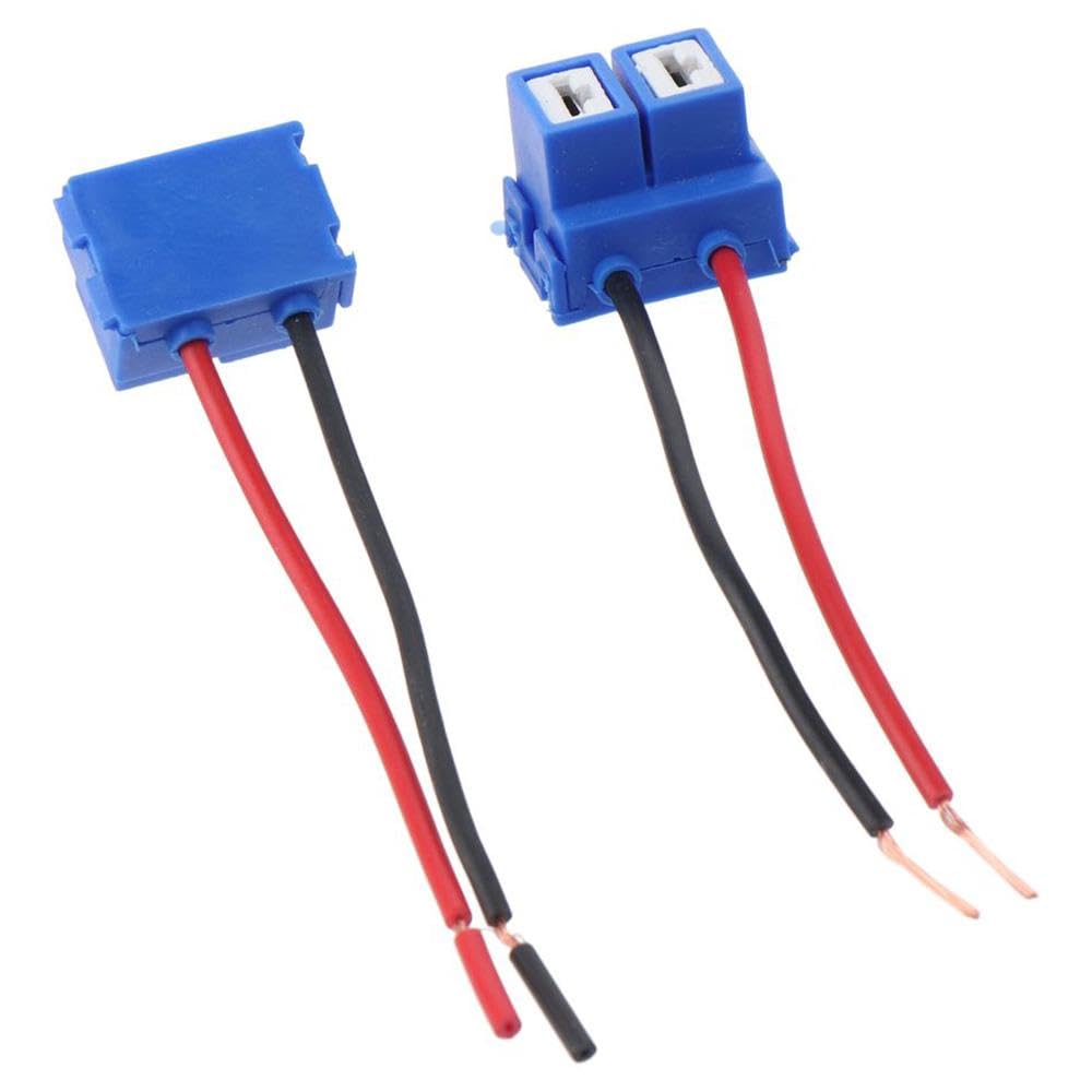 BYOBYO 4PCS H7 Ceramic Light Bulb Socket,Wiring Harness Connector Pigtail Adapter,Plug Connector with Wiring Harness for Car,Bulb