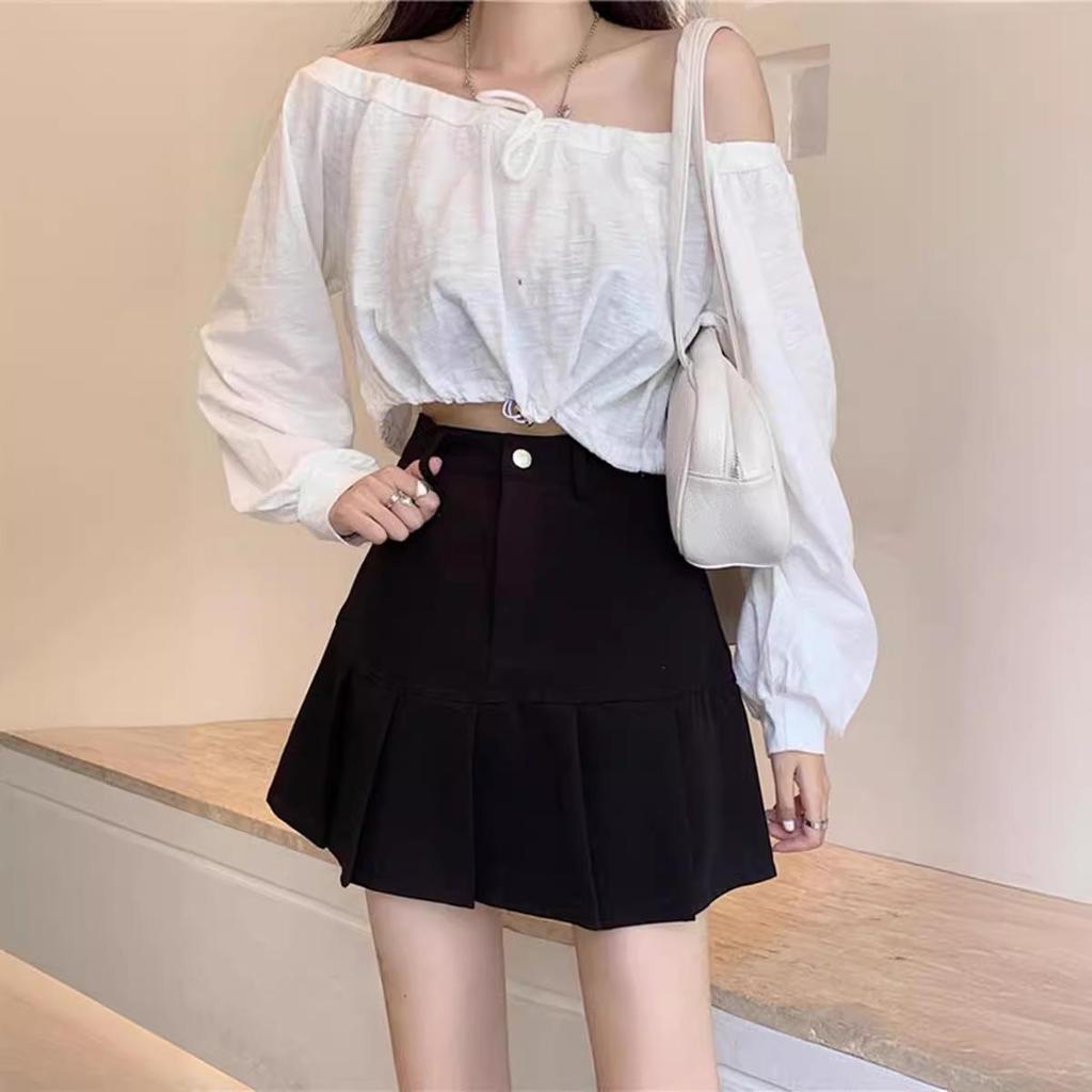2024 Summer Women's High-Waisted Pleated Mini Skirt - Versatile, Fashionable, and Slimming Design