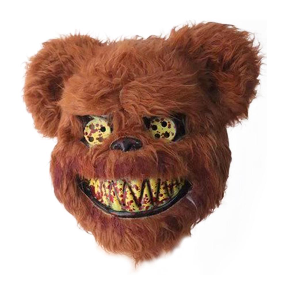 Halloween Mask Horror BloodyBear Masque Bloody Bunny Masks Scary Plush Props For Halloween Party Haunted House Decoration