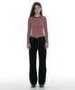 PARTIMENTO WOMEN Pocket Studded Pointed Jeans_Black