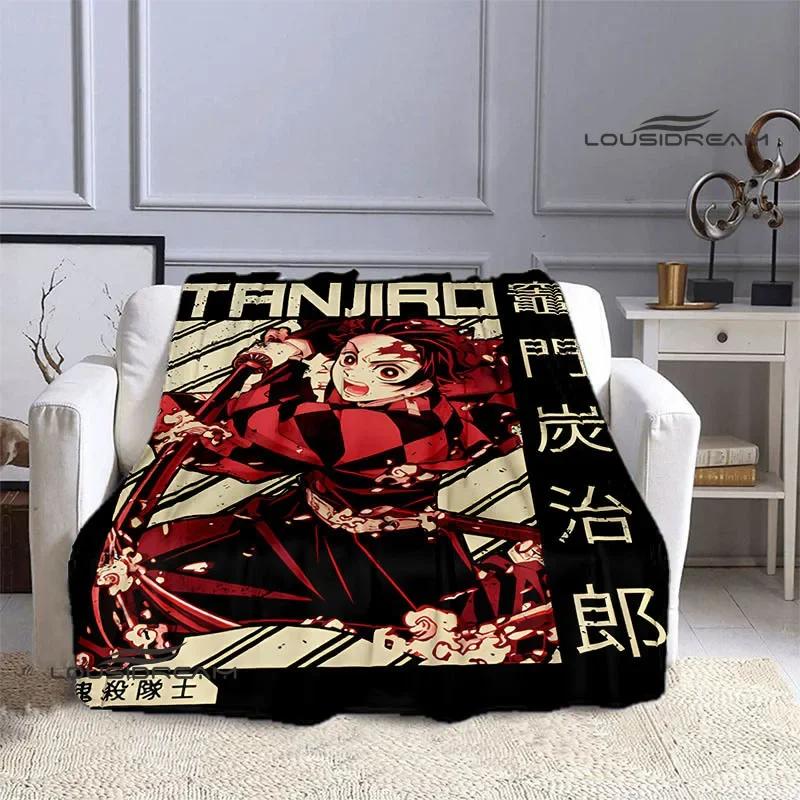 Demon Slayer Cartoon Deka s potiskem Dětské Teplé deky Flanel Měkká a pohodlná podšívka do postele Dárek k narozeninám