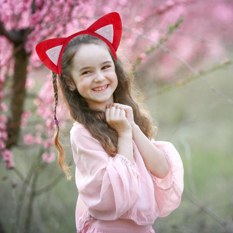 Foxes Tail Costume with Foxes Ear Headband Skirt and Bowtie Halloween Cats Foxes Costume for Kid Adult Halloween Cosplay