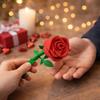 3D Printed Twisted Rose Ornaments Funny Movable Joints Red Rose  Valentine's Day