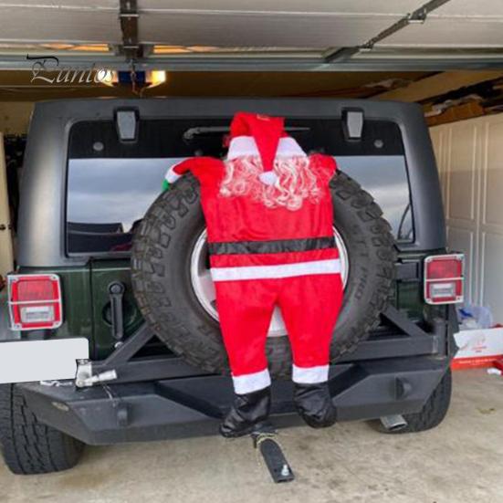 Santa Claus Wall Climbing Decoration Christmas Velvet Santa Climbing Window Wall Door Figurine Xmas Hanger for Home Dorm Fireplace