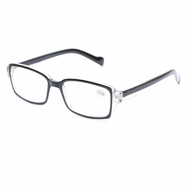 

Классические ретро очки для чтения с крупной оправой и стеклянными линзами, пластиковая черная оправа - модные для мужчин и женщин (Модель 5024) +400