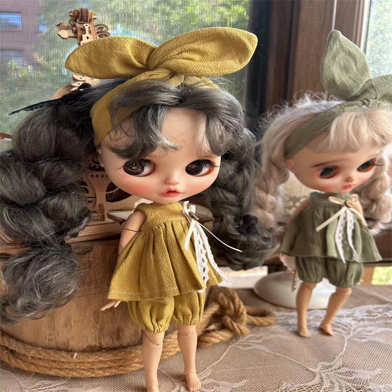 Retro Skirt Set for Blythe Dolls with Headband (OB22/OB24/Azone)