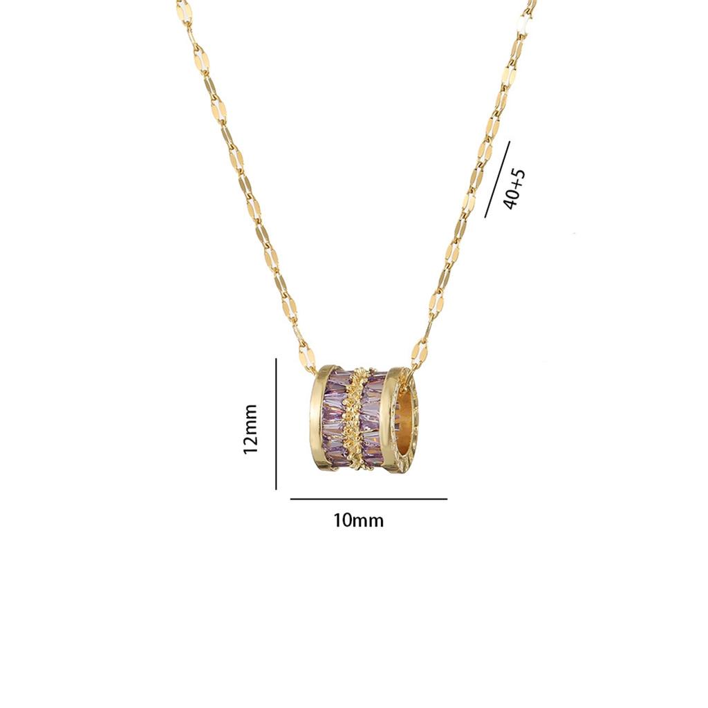 Korean Fashion Sweet Lucky Crystal Pendant Necklace Lovely and Sexy Women's Wedding Jewelry Stainless Steel Neckchain