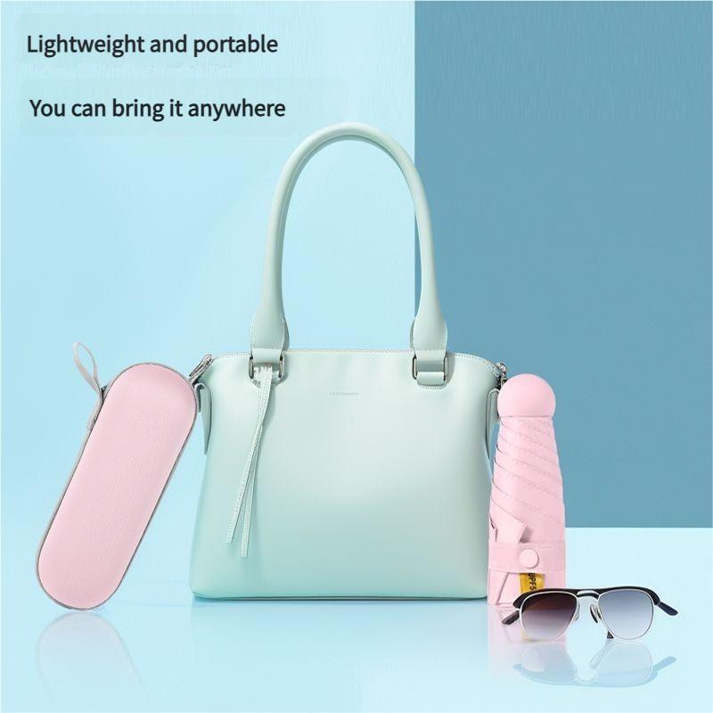 Mini Capsule Umbrella Portable Five Fold Umbrella Sun Rain Dual Use Sunshade Pocket Sun Umbrella Women Anti Sun Anti UV Fold Sma