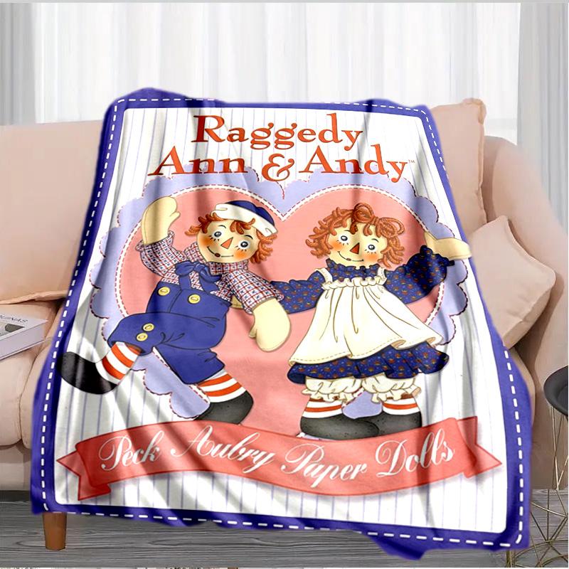 Couverture Aventure Raggedy Ann Et Andy Convient pour Canapés, Lits, Bureaux et Camping - Cadeau Parfait pour Halloween Noël