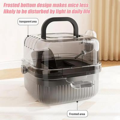 Hedgehog Carrier Translucent Hamsters Travel Carry Case Large Capacity Breathable Hamster Habitat Small Animal Carrier With