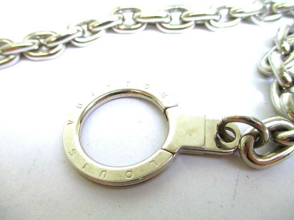 Authentic LOUIS VUITTON Silver Color Metal Wallet Chain Chaine Anneau Cle #a996  Refurbished